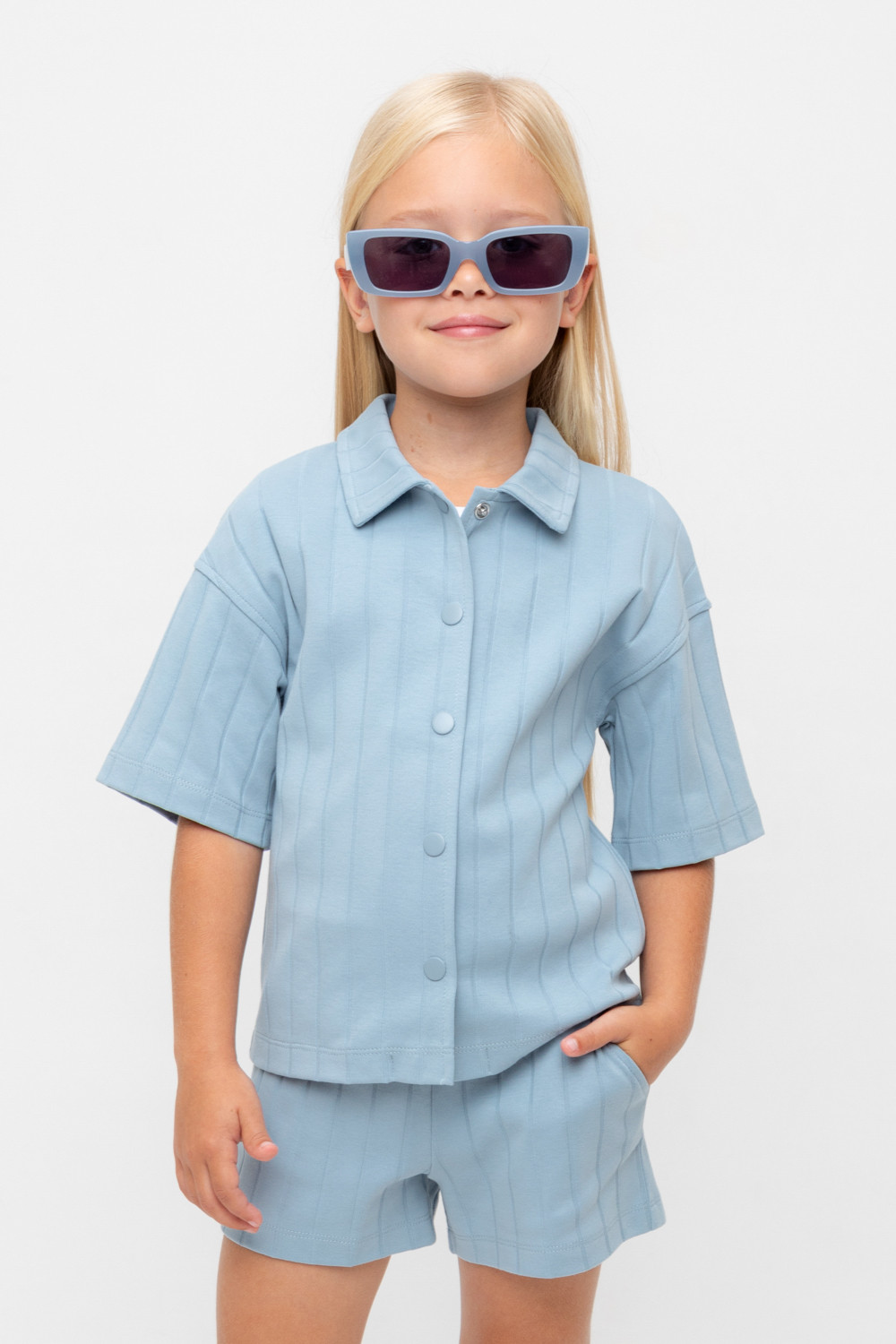 Рубашка для девочки, артикул: КР 302718-1, цвет: синий