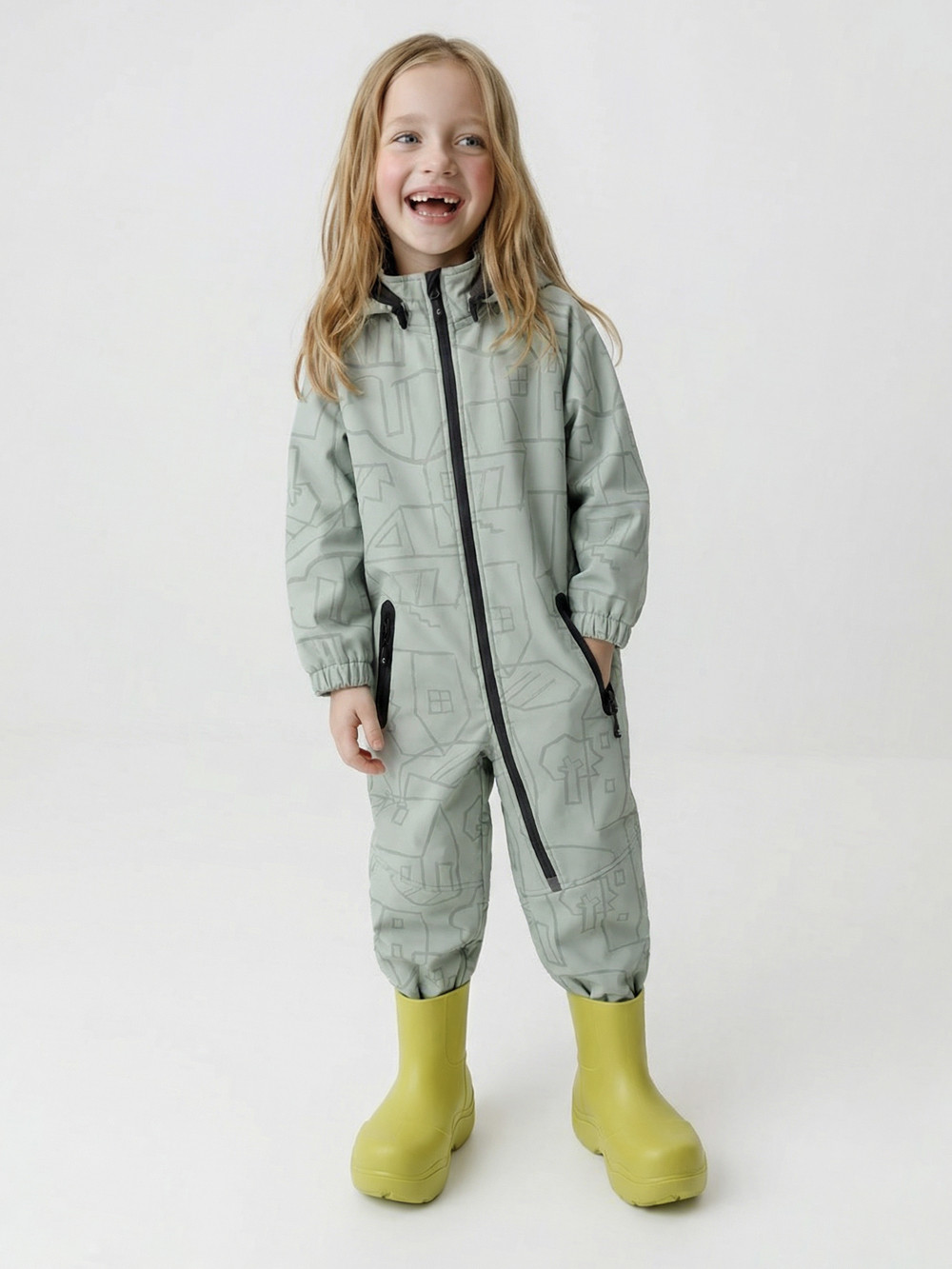 Комбинезоны утепленные для девочки, артикул: ВК 60135/н/3 ГР, цвет: хаки