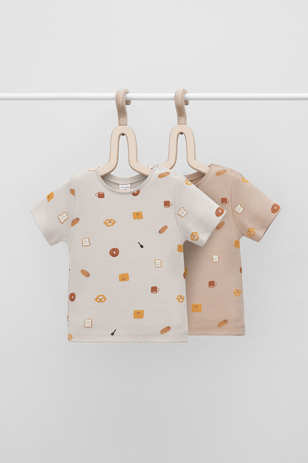 Футболка для новорожденных, артикул: К 301156-2уп, цвет: светло-бежевый