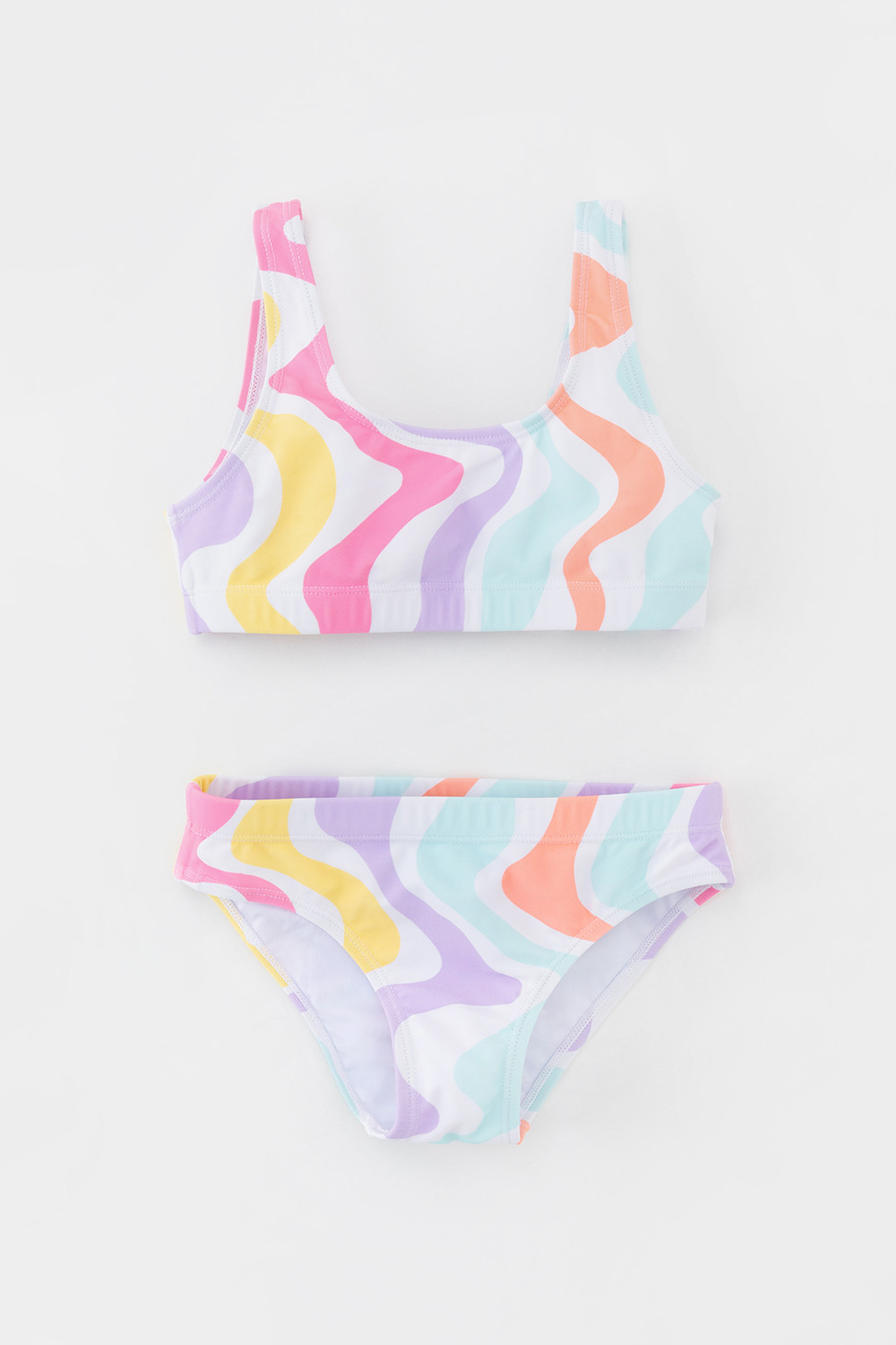 Купальник для девочки, артикул: ТК 17012/2н ФВ, цвет: белый, фото 2