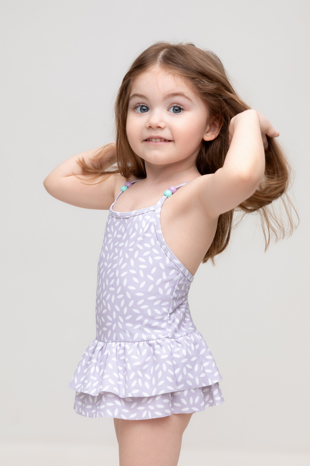 Купальник для девочки, артикул: ТК 16019/1н ФВ, цвет: фиолетовый, фото 3