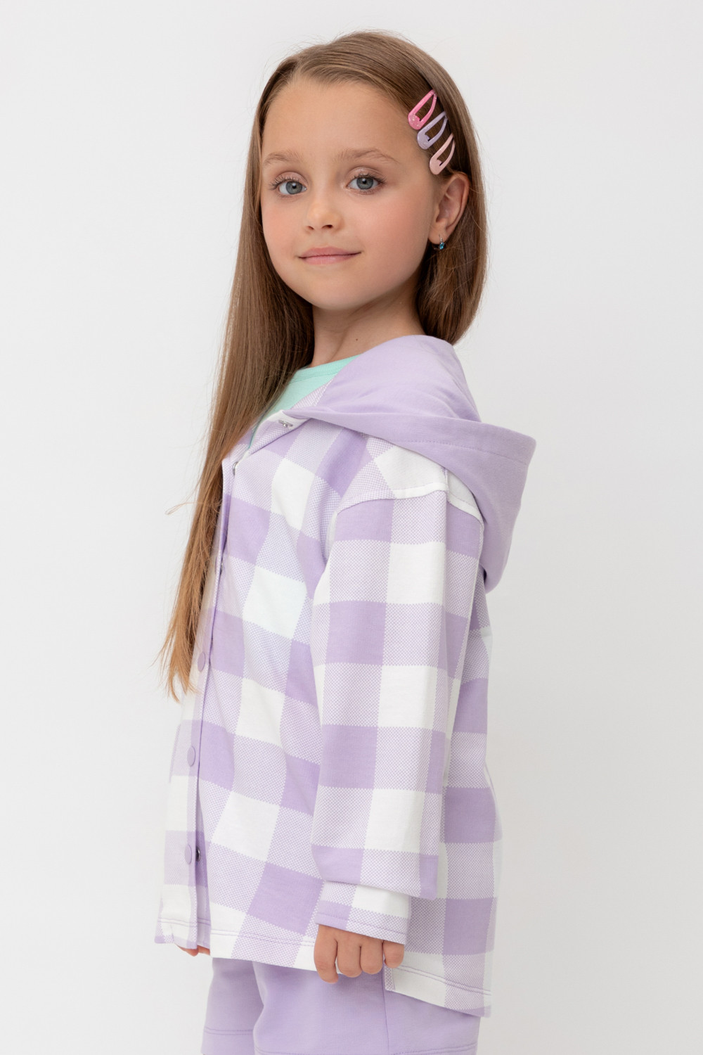 Рубашка для девочки, артикул: КР 302698, цвет: фиолетовый, фото 3