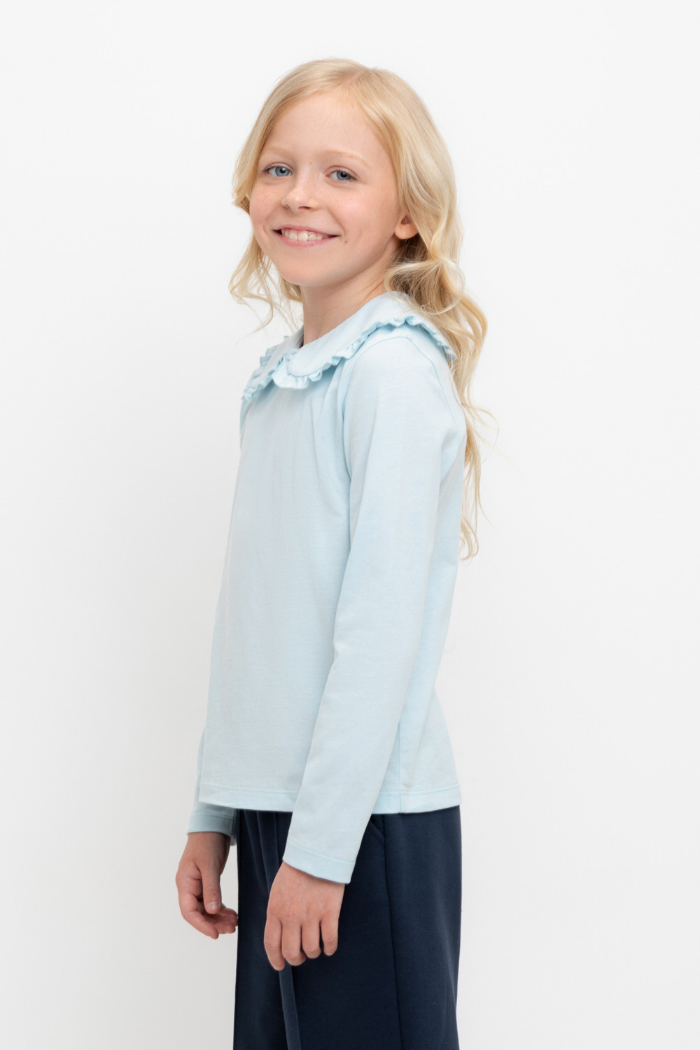 Блузка для девочки, артикул: К 302495, цвет: светло-голубой, фото 3