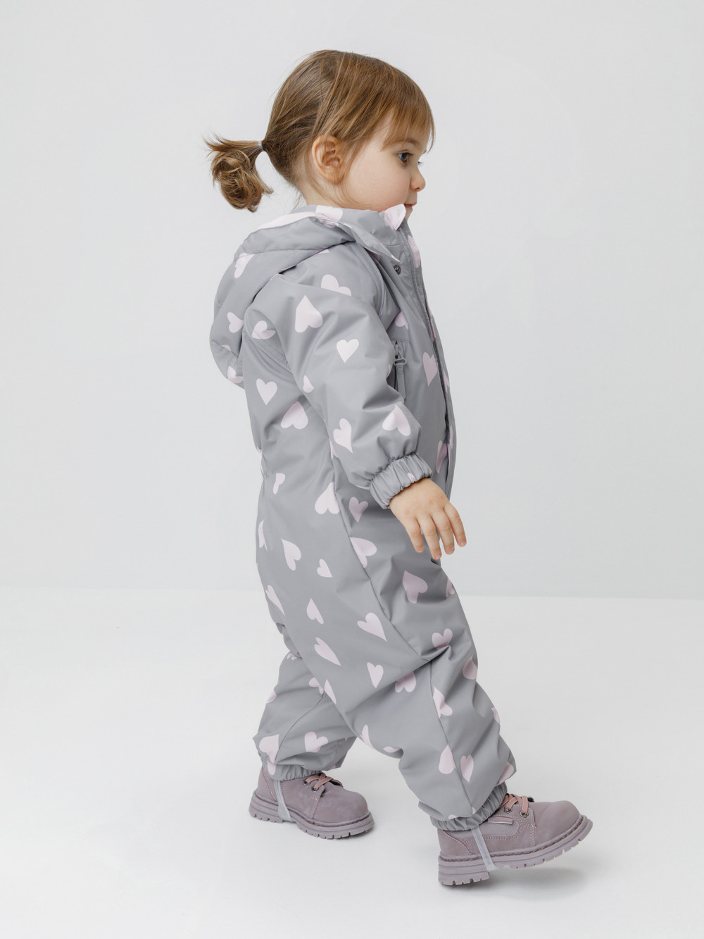 Комбинезоны утепленные для девочки, артикул: ВК 60085/н/68 Ал, цвет: серый, фото 3