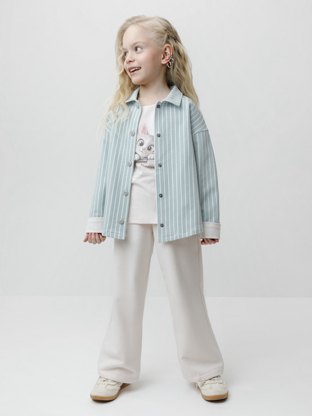 Рубашка для девочки, артикул: КР 302991, цвет: голубой, фото 4