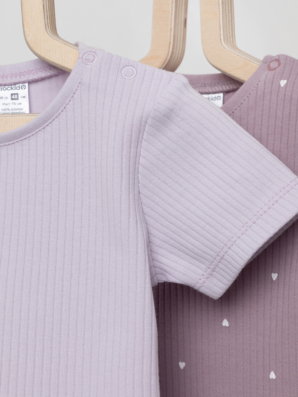 Футболка для новорожденных, артикул: К 302521-2уп, цвет: фиолетовый, фото 4