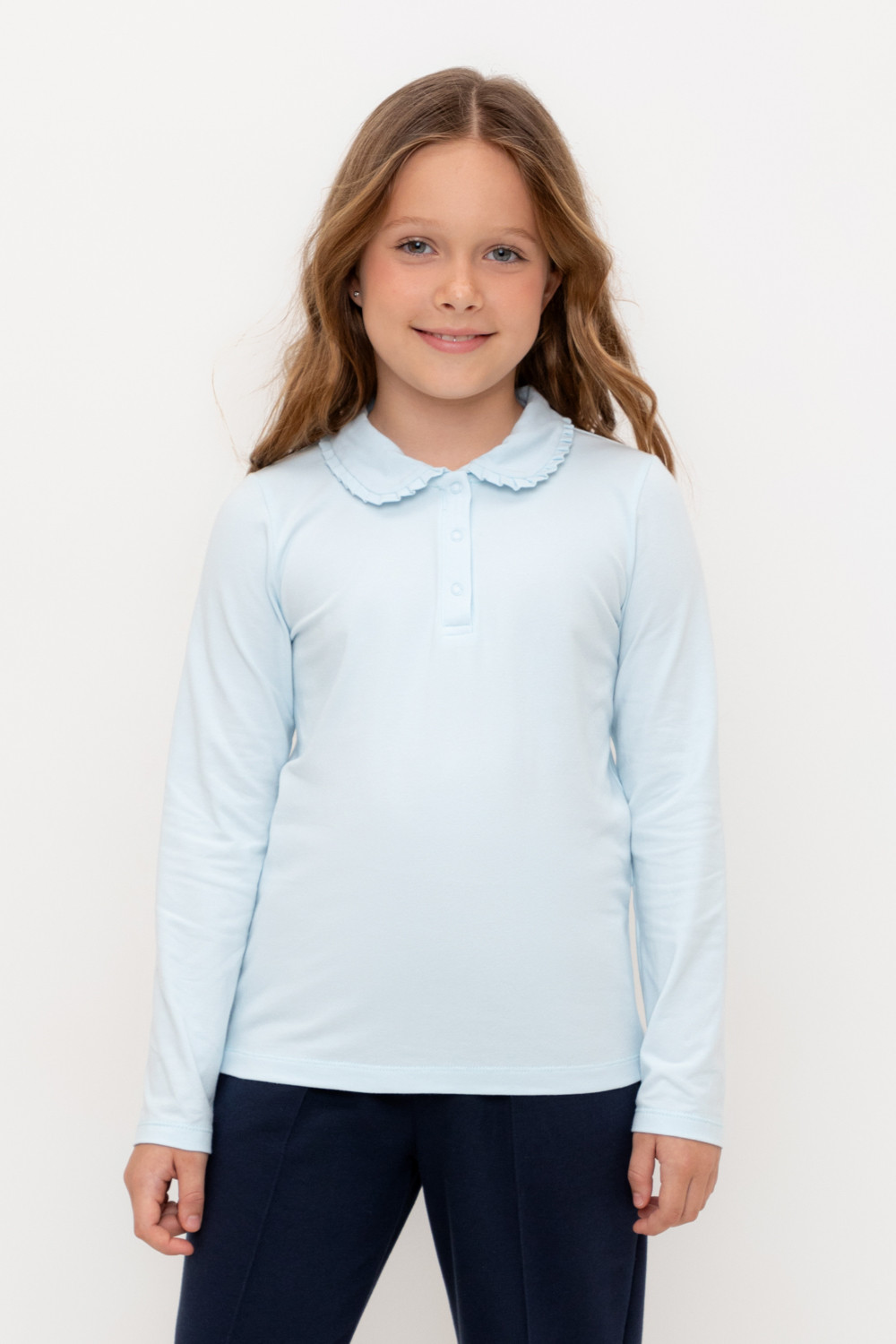 Блузка для девочки, артикул: К 301599, цвет: светло-голубой, фото 5