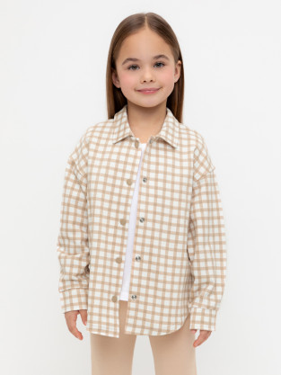Рубашка для девочки, артикул: КР 302559, цвет: бежевый