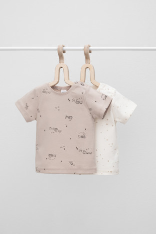 Футболка для новорожденных, артикул: К 302522-2уп, цвет: светло-бежевый