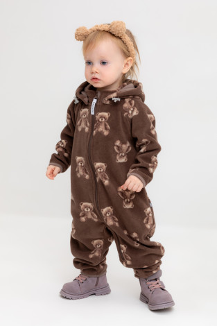 Комбинезон для девочки, артикул: ФЛ 60000, цвет: кофейный