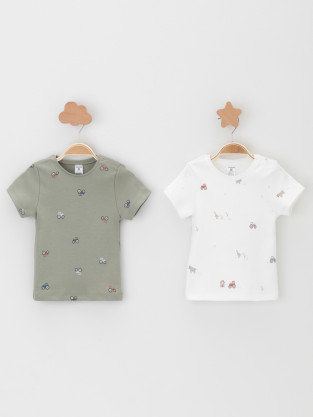 Футболка для новорожденных, артикул: К 301156-2уп, цвет: хаки