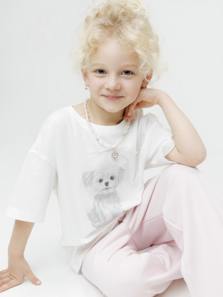 Футболка для девочки, артикул: КР 303033, цвет: сахар