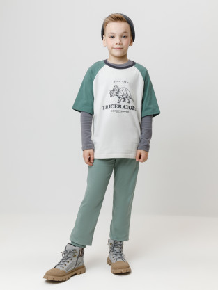 Брюки для мальчика, артикул: КР 400633-1, цвет: зеленый