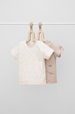 Футболка для новорожденных, артикул: К 302522-2уп, цвет: светло-бежевый - 2 фото