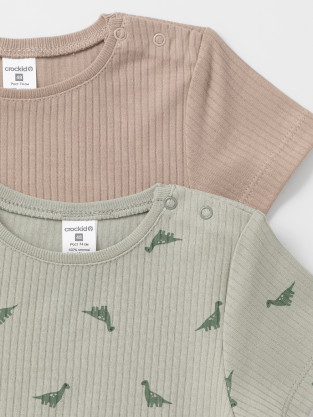 Футболка для новорожденных, артикул: К 302521-2уп, цвет: хаки - 2 фото