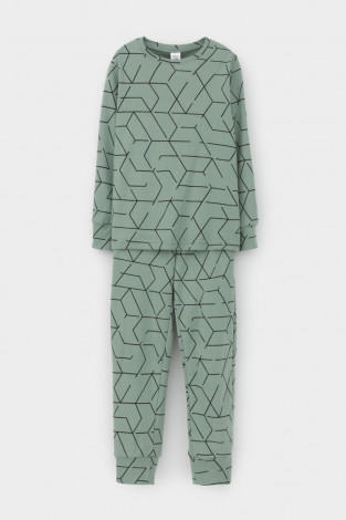 Пижама для мальчика, артикул: К 1552, цвет: хаки - 2 фото