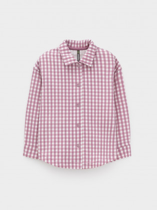 Рубашка для девочки, артикул: КР 302567, цвет: бордовый - 2 фото