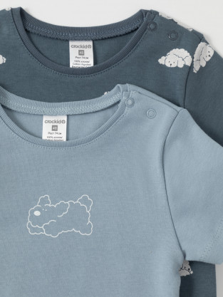 Футболка для новорожденных, артикул: К 301156-2уп, цвет: голубой - 2 фото