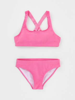 Купальник для девочки, артикул: ТК 17016/1 ФВ, цвет: ярко-розовый - 2 фото