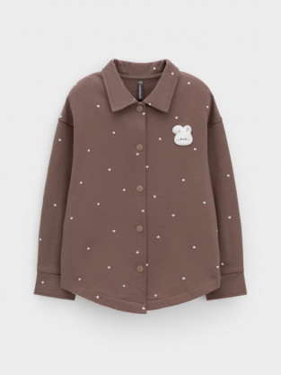 Рубашка для девочки, артикул: КР 302903, цвет: коричневый - 2 фото